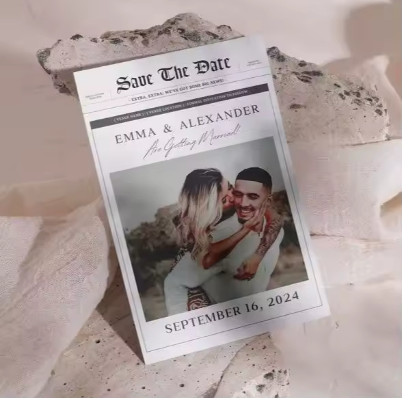 Save The Date - Newspaper Cards (set of 100)