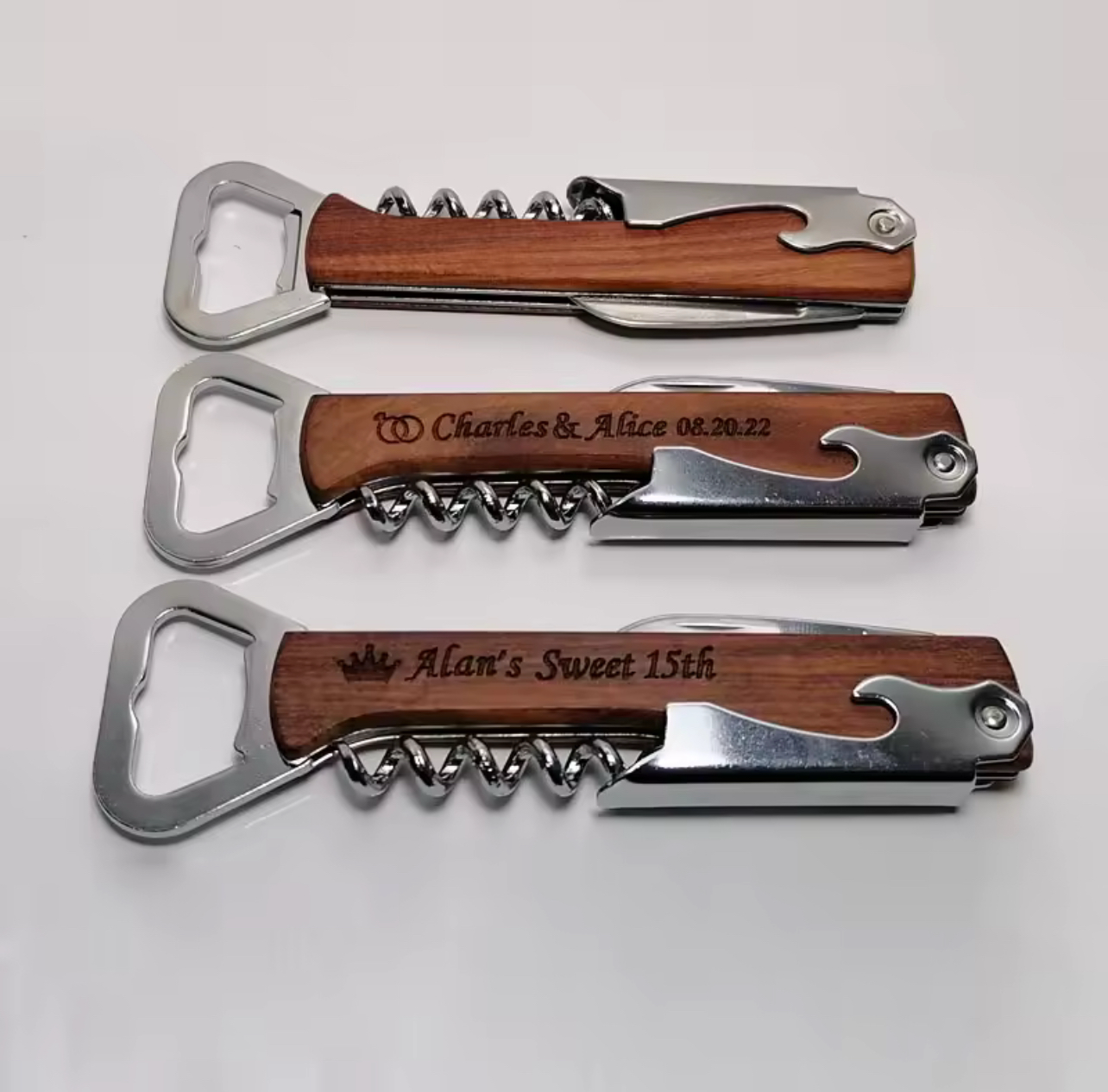 Personalized Wine Corkscrew & Beer Bottle Opener
