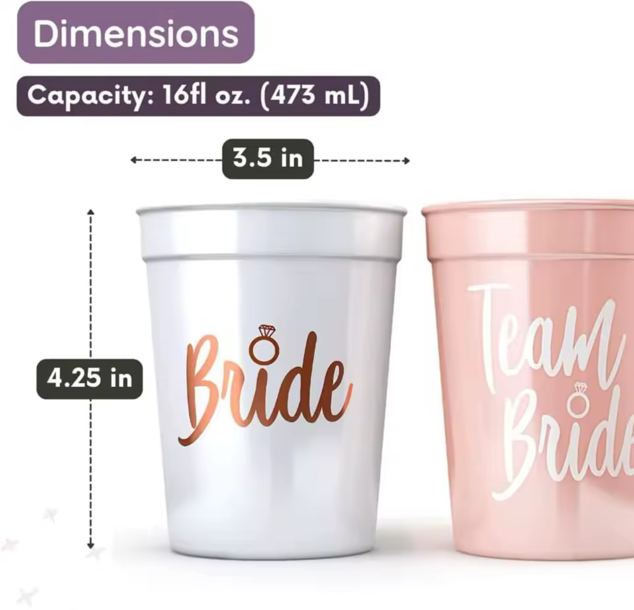 Plastic Drinking Cups With Straws (set of 10)