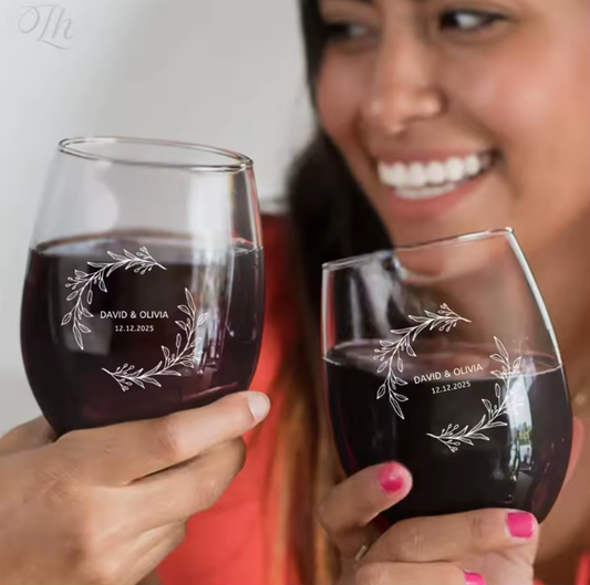 Personalized Stemless Wine Glass