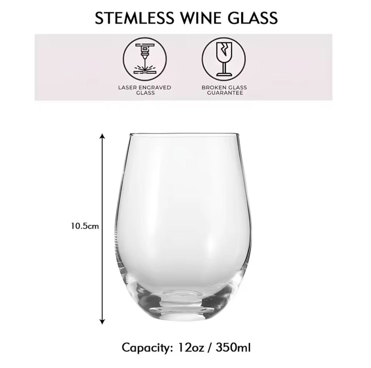 Personalized Stemless Wine Glass