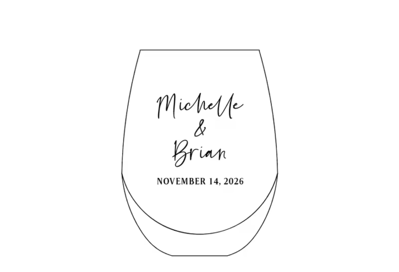 Personalized Stemless Wine Glass
