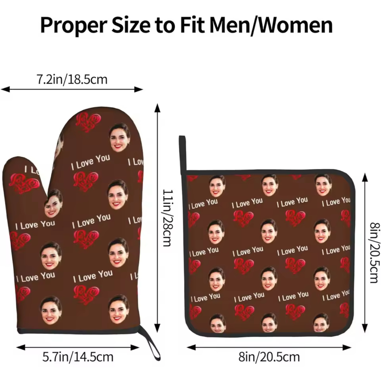 Personalized Love Face Mittens