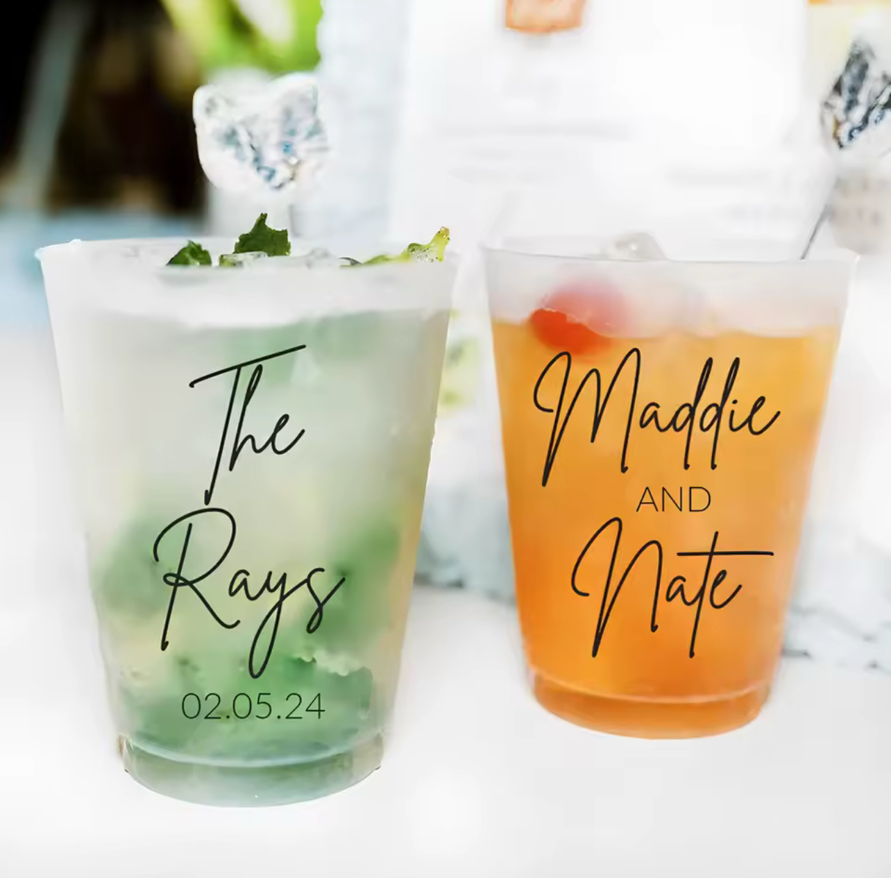 Personalized Disposable Plastic Cups (set of 50)