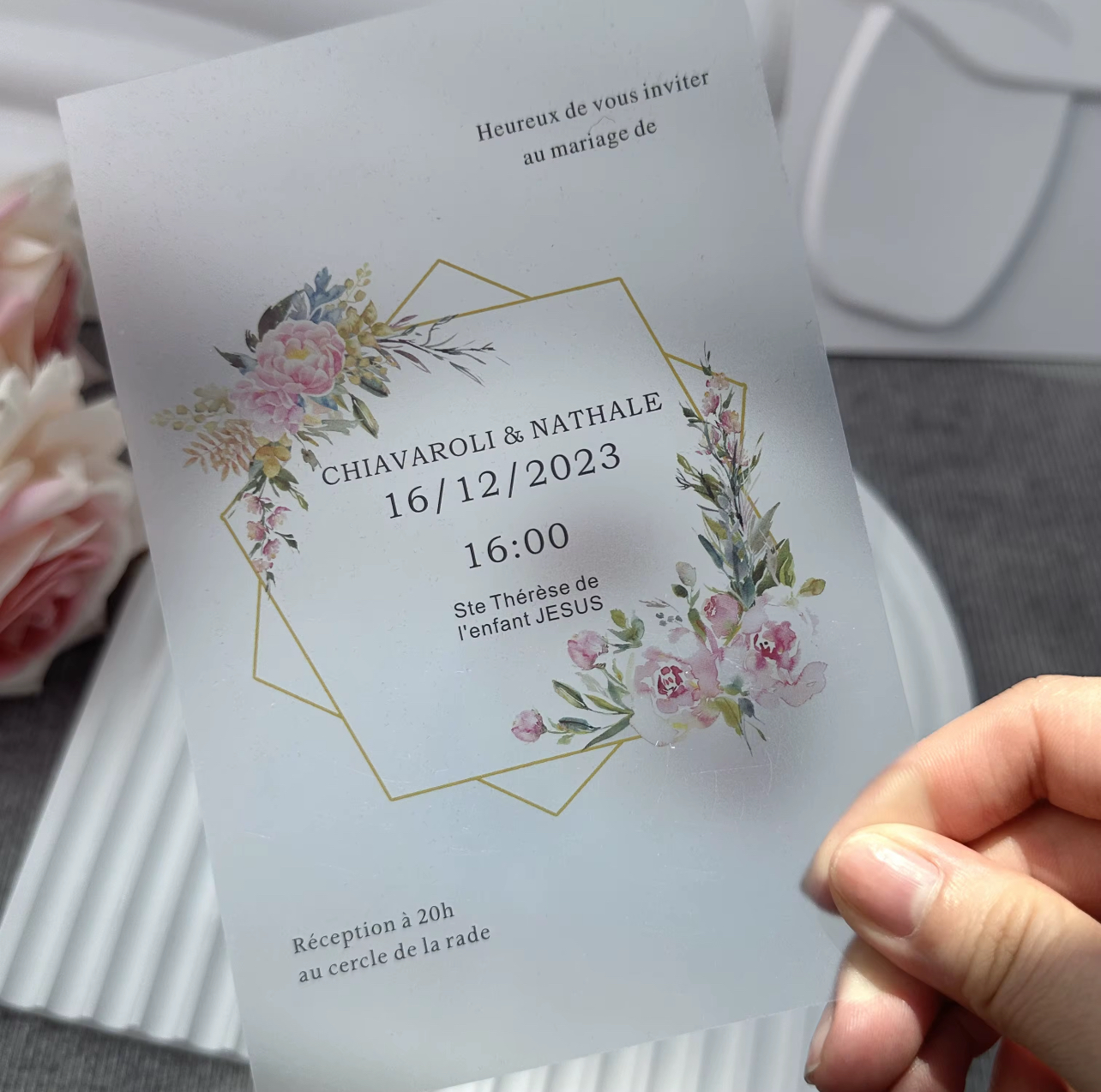 Transparent PVC Invitation Cards (set of 100)