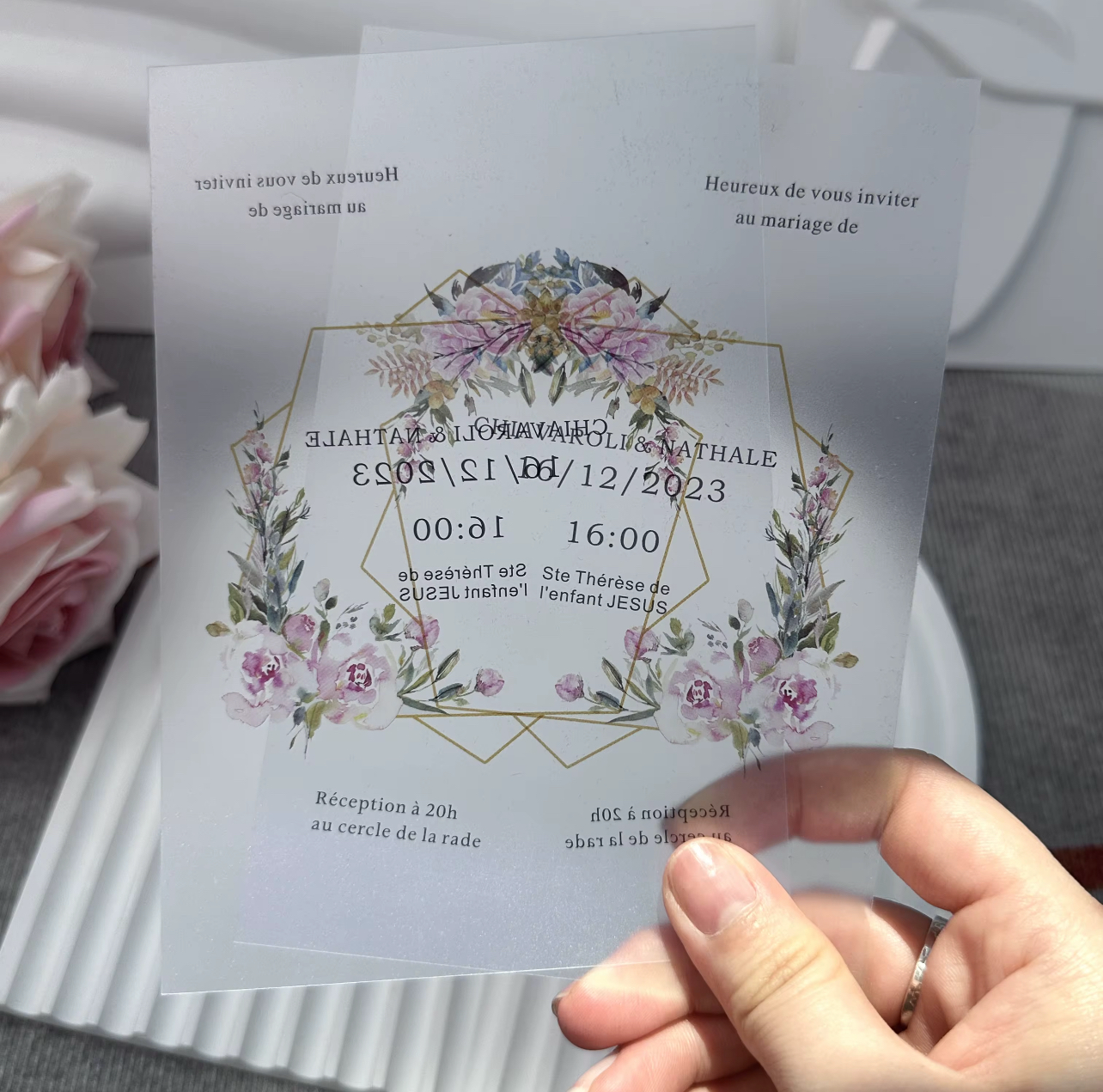 Transparent PVC Invitation Cards (set of 100)