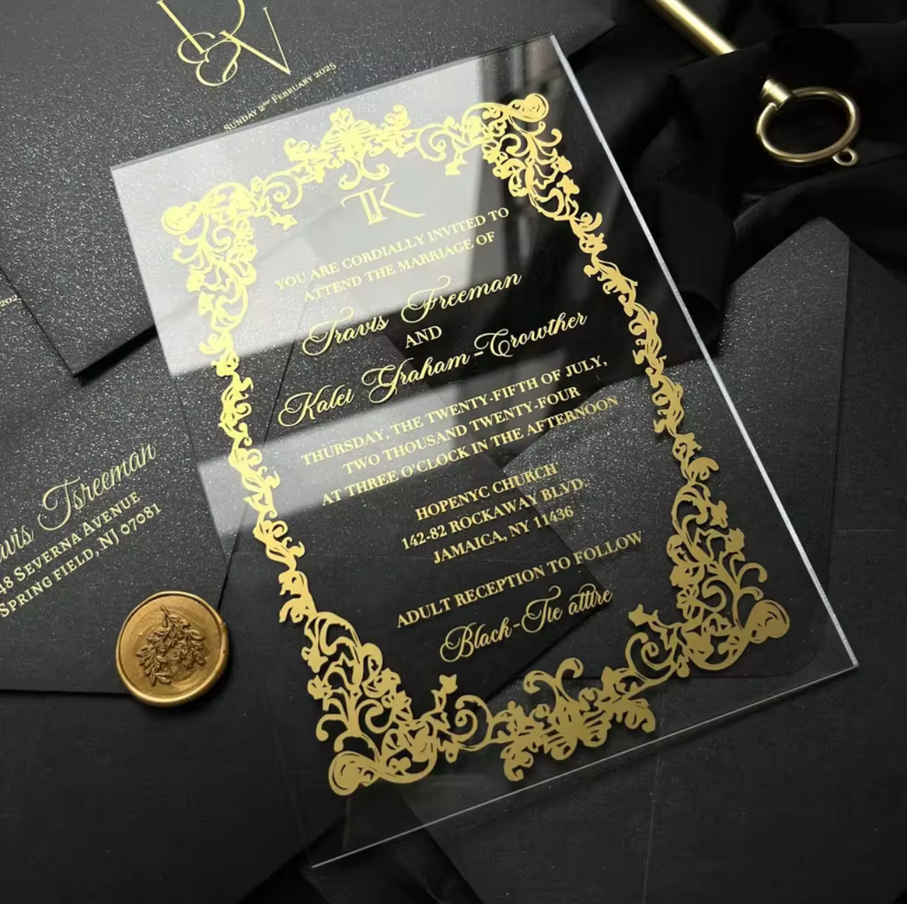 Transparent Acrylic Invitation Cards (set of 100)